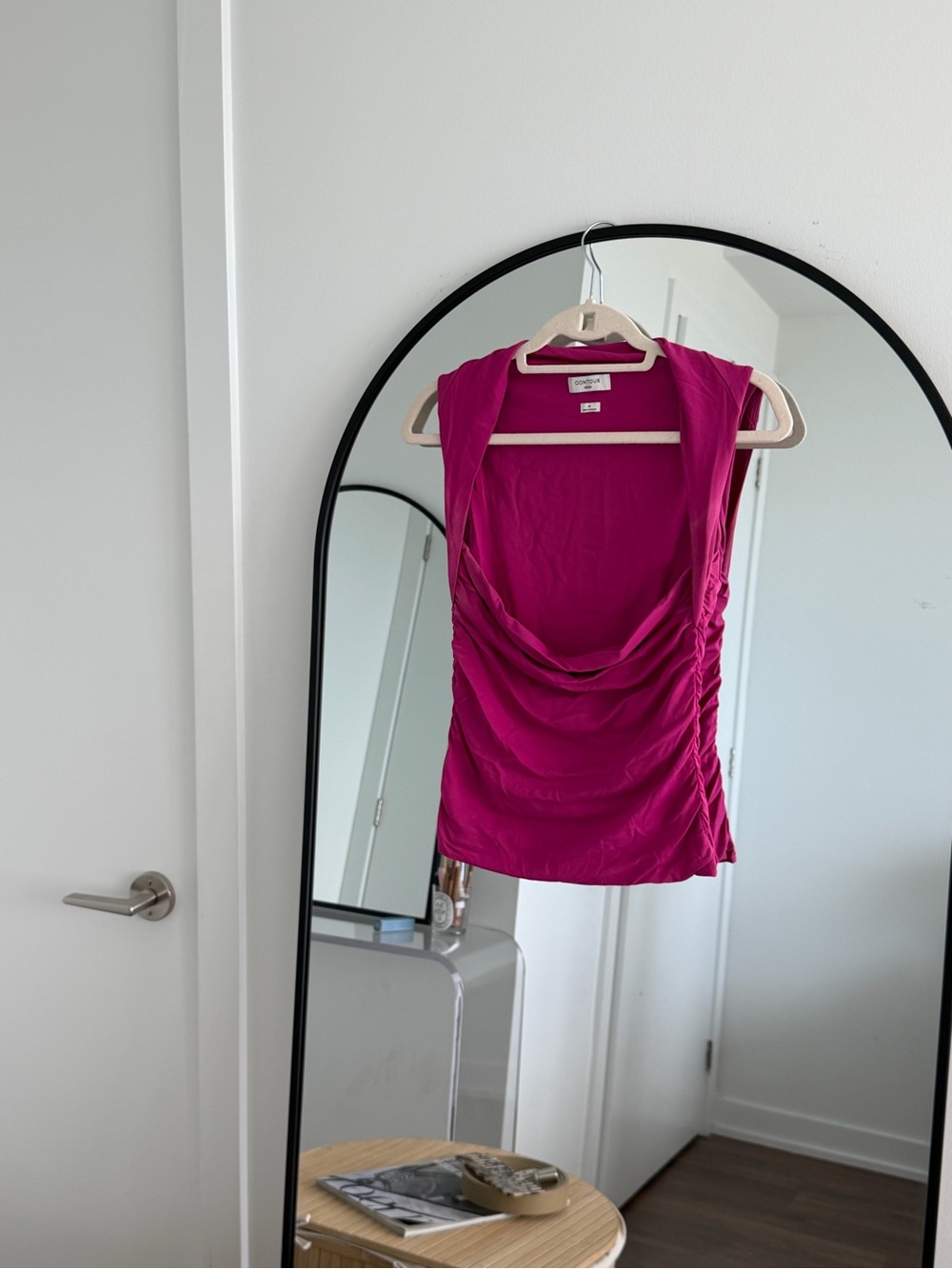 Wilfred Fuchsia Draped Cowl Neck Camisole